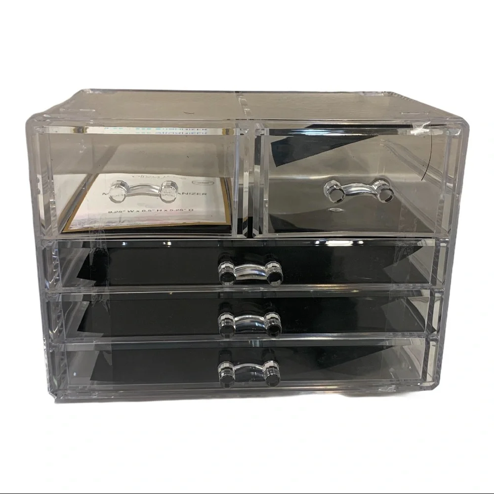 Olivia Rose Tal Clear Acrylic Stackable 5-Drawer Vanity Organizer NWOT